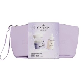 GARDEN Promo Glow Effect, Θρεπτική Κρέμα Νυκτός με Αβοκάντο για Πρόσωπο & Μάτια -50ml & Αντιοξειδωτικός Ορός Προσώπου με Βιταμίνη C -50ml & ΔΩΡΟ Νεσεσέρ, 1σετ