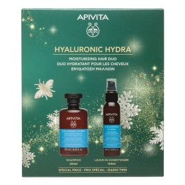 APIVITA Hyaluronic Hydra, Σαμπουάν Ενυδάτωσης με Υαλουρονικό Οξύ & Αλόη -250ml & Κρέμα Μαλλιών Leave-In Conditioner -100ml, 1σετ