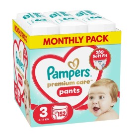 PAMPERS Premium Care Monthly Pack No.3 (6-11kg) Βρεφικές Πάνες -152τεμ