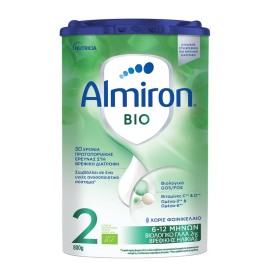 NUTRICIA Almiron BIO 2, Βιολογικό Γάλα 2ης Βρεφικής Ηλικίας για Υγιή, Τελειόμηνα Βρέφη από 6-12 Μηνών, Χωρίς Φοινικέλαιο - 800gr