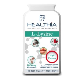 HEALTHIA L-Lysine 1000mg, Συμπλήρωμα Διατροφής με Αμινοξύ Λυσίνη - 90tabs