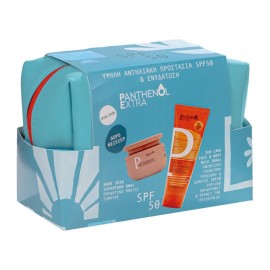 PANTHENOL EXTRA Promo A Brighter Way to Care/ Face & Body Milk SPF50, Αντηλιακό γαλάκτωμα προσώπου και σώματος -200ml & Bare Skin Body Mousse, Ενυδατικό mousse σώματος -80ml ΔΩΡΟ Νεσεσέρ -1σετ
