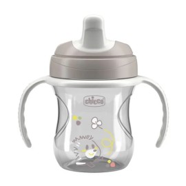 CHICCO Training Cup Grey, Εκπαιδευτικό Ποτήρι Με Μαλακό Στόμιο Για 6+ Μηνών -200ml