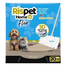RISPET Home Floor, Dry Heavy Duty 3D Hair & Dust Lock, Ανταλλακτικά Πανάκια για Στεγνό Καθάρισμα Πατώματος -20τεμ