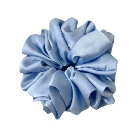 NOVITA Γυναικεία Oversize Σούρα Μαλλιών Σατέν, Γαλάζιο