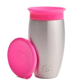 MUNCHKIN Miracle 360° Stainless Steel Sippy Cup, Ροζ - 296ml