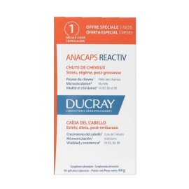 DUCRAY Anacaps Reactiv, Συμπλήρωμα Διατροφής Κατά της Αντιδραστικής Τριχόπτωσης - 90caps