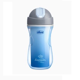 CHICCO Sport Cup Blue 14m+, Ισοθερμικό Ποτήρι με Καλαμάκι - 266ml