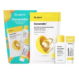 DR. JART+ Ceramidin Hello Moisture Travel Set, Moisturising Cream - 7ml, Serum Toner - 15ml & Moisturising Mask - 22g