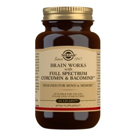 SOLGAR Brain Works Full Spectrum Curcumin, Συμπλήρωμα Διατροφής για την Μνήμη- 60 licaps™