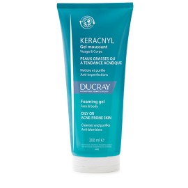 DUCRAY Keracnyl Gel Moussant, Τζελ Καθαρισμού Προσώπου & Σώματος για Δέρμα με Τάση Ακμής - 200ml