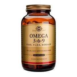 SOLGAR Omega 3-6-9, Συμπλήρωμα Διατροφής με Ωμέγα Λιπαρά Οξέα - 120softgels
