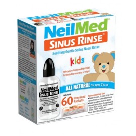 NEILMED Sinus Rinse Kids Starter Kit, Σύστημα Ρινικών Πλύσεων για Παιδιά, Φιαλίδιο Πλύσεων - 1τεμ & Φακελάκια - 60τεμ
