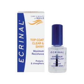 ECRINAL Top Coat Clear & Shiny, Διάφανο Επικαλυπτικό, Γυαλιστικό Νυχιών - 10ml