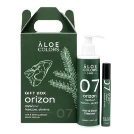 ALOE COLORS Promo 07 Orizon Gift Box με Άρωμα Πιπέρι, Έλατο και Βετιβέρ, Hair & Body Cleanser, Σαμπουάν & Αφρόλουτρο -200ml & Eau de Parfum, Ανδρικό Άρωμα -10ml, 1σετ