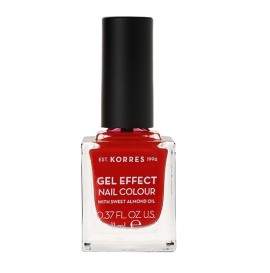 KORRES Gel Effect Nail Colour No48 Coral Red, Βερνίκι Νυχιών με Αμυγδαλέλαιο - 11ml