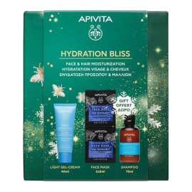 APIVITA Promo Hydration Bliss με Κρέμα-Τζελ Ενυδάτωσης Ελαφριάς Υφής -40ml & ΔΩΡΟ Μάσκα Προσώπου Θαλάσσια Λεβάντα -2x8ml & Σαμπουάν Ενυδάτωσης -75ml, 1σετ