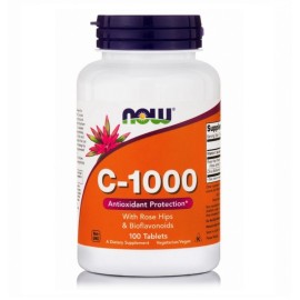 NOW FOODS Vitamin C 1000mg With Rose Hips & Bioflavonoids, Βιταμίνη C με Αγριοτριανταφυλλιά & Βιοφλαβονοειδή - 100tabs