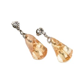 NOVITA Σκουλαρίκια Μεταλλικά Ζιργκόν με Στράς -1 ζευγάρι