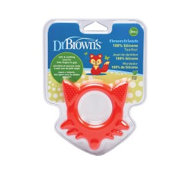 DR. BROWNS Soft Silicone Teether, Κρίκος Οδοντοφυΐας Σιλικόνης 3m+, Αλεπού - 1τεμ