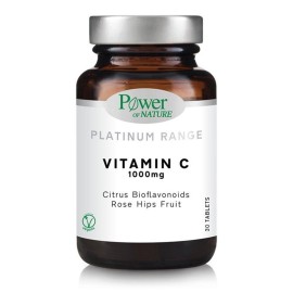POWER OF NATURE Vitamin C 1000mg, Βιταμίνη C με Βιοφλαβονοειδή Εσπεριδοειδών & Καρπό Αγριοτριανταφυλλιάς - 30tabs