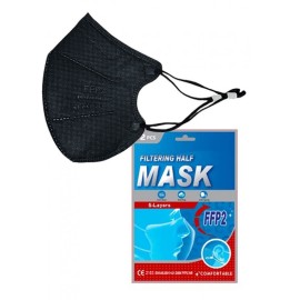 RUSBEK Filtering Half Mask FFP2 NR 5-Layers, Μάσκα Προστασίας FFP2 Μαύρο ή Μπλε -2τμχ