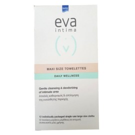 INTERMED Eva Intima Fresh & Clean Maxi Size Towelettes, Πανάκια Καθαρισμού - 12τμχ