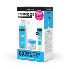 NEUTROGENA  Hydro Boost, Ενυδατικό Καθαριστικό Προσώπου - 200ml, Ενυδατική Κρέμα Προσώπου Σε Μορφή Gel - 50ml & ΜINI Αντηλιακή Ενυδατική Κρέμα SPF50 - 15ml