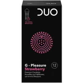 DUO G- Pleasure Strawberry, Προφυλακτικά  με Γεύση Φράουλας - 12τεμ