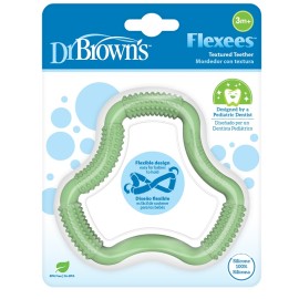 DR. BROWNS Textured Flexible Silicone Teether, Κρίκος Οδοντοφυΐας Σιλικόνης 3m+, Πράσινος - 1τεμ