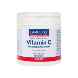 LAMBERTS  Vitamin C as Calcium Ascorbate, Βιταμίνη C ως Ασκορβικό Ασβέστιο σε Σκόνη - 250gr