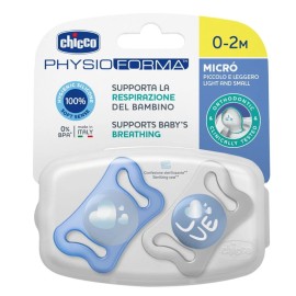 CHICCO Physio Forma Micro 0-2m, Πιπίλα με Θηλή Σιλικόνης Γαλάζιο -2τεμ