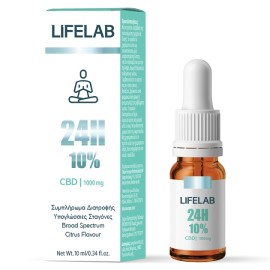 LIFELAB 24H 10% CBD 1000mg, Υπογλώσσιες Σταγόνες - 10ml