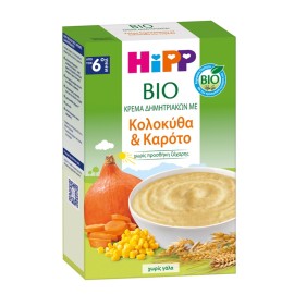 HIPP Bio Κρέμα Δημητριακών με Κολοκύθα & Καρότο, Απο τον 6ο Μήνα - 200gr
