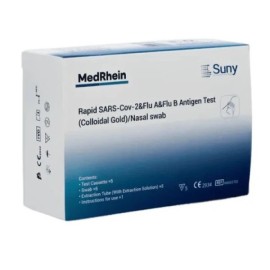 MEDRHEIN COVID 19 & Flu A/B Antigen Rapid Test , Διαγνωστικό Τέστ Ρινοφαρυγγικού Επιχρίσματος για Κορονοϊό & Γρίπη Α/Β - 5τεμ