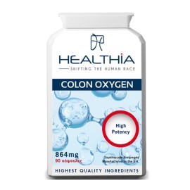 HEALTHIA Colon Oxygen 864mg, Συμπλήρωμα Διατροφής για Δυσκοιλιότητας και Καθαρισμό του Εντέρου -90caps