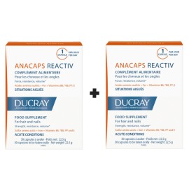 DUCRAY Anacaps Reactiv, Συμπλήρωμα Διατροφής Κατά της Αντιδραστικής Τριχόπτωσης - 2x30caps