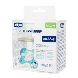 CHICCO Physioforma Dual Soft 6-16m, Πιπίλα Σιλικόνης Γαλάζιο -2τεμ