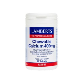 LAMBERTS Chewable Calcium 400mg, Ασβέστιο με Βιταμίνη D - 60 μασώμενα δισκία