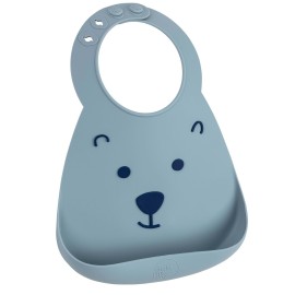 ABBY & FINN Baby Bib, Σαλιάρα Σιλικόνης Bear, 6+ μηνών - 1τεμ