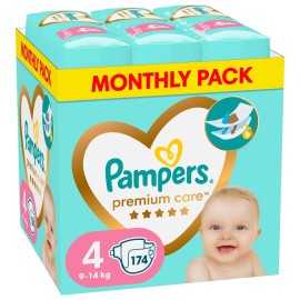 PAMPERS Premium Care No 4 (8-14Kg) Monthly Pack - 174τεμ