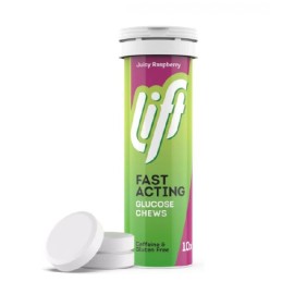 GLUCOTABS Lift Fast Acting Juicy Rasberry, Ταμπλέτες Γλυκόζης με Γεύση Βατόμουρο -10 tabs