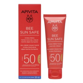 APIVITA Bee Sun Safe Hydra Fresh Tinted Gel-Cream, Αντηλιακή Ενυδατική Κρέμα-Τζελ Προσώπου με Χρώμα SPF50 - 50ml