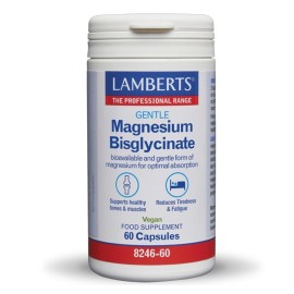LAMBERTS Gentle Magnesium Bisglycinate, Συμπλήρωμα Διατροφής Δισγλυκινικού Μαγνησίου -60caps