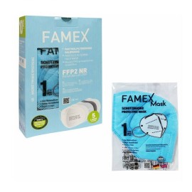 FAMEX Μάσκα Προστασίας KN95 FFP2, Γαλάζια, Κουτί - 10 τεμ