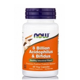 NOW FOODS 8 Βillion Acidophilus & Bifidus, Συμπλήρωμα Διατροφής Προβιοτικών - 60caps