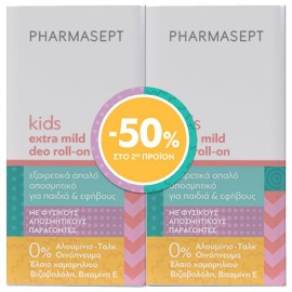 PHARMASEPT Extra Mild Kid Care Deo Roll-On, Εξαιρετικά Απαλό Αποσμητικό για Παιδιά & Εφήβους - 2 x 50ml με -50% στο 2ο