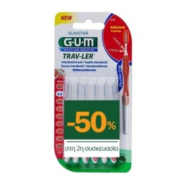 GUM Trav-Ler No1, 0.8mm, 1314, Μεσοδόντια Βουρτσάκια - 6τεμ 1+1 -50% στη 2η συσκευασία
