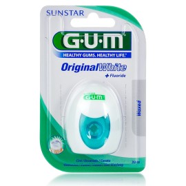 GUM Original White Floss, 2040, Λευκαντικό Κηρωμένο Οδοντικό Νήμα - 30m