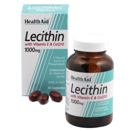 HEALTH AID Lecithin 1000mg & Vitamin E 45iu & CoQ10 10mg, Λεκιθίνη & Βιταμίνη Ε & Συνένζυμο Q10 - 30caps